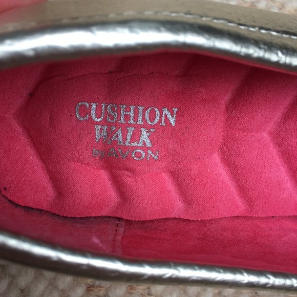 Avon Cushion Walk gold & pink penny loafers - size 8 - Picture 3 of 6